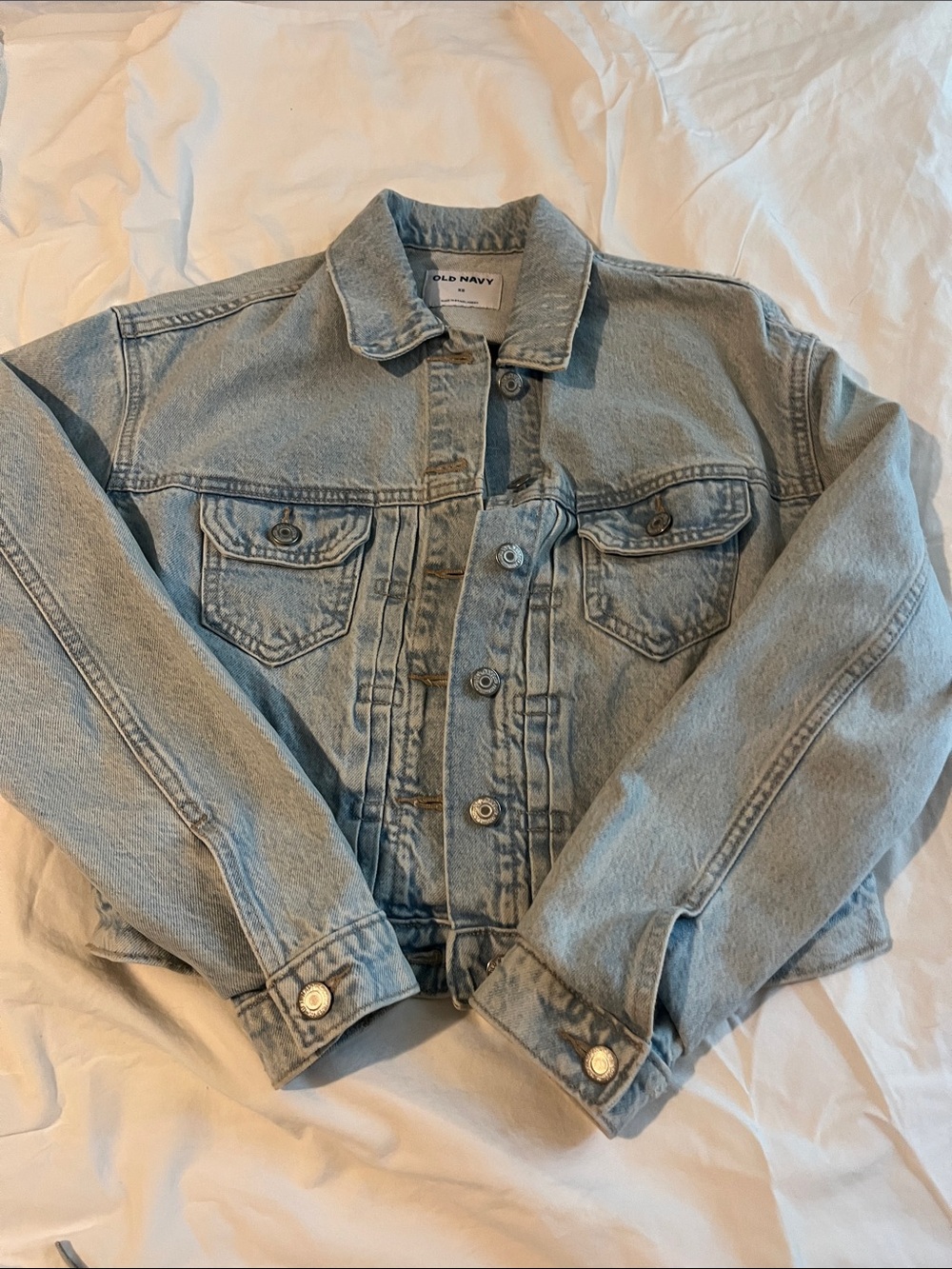 Old Navy Faded Light Blue Denim Trucker Jacket